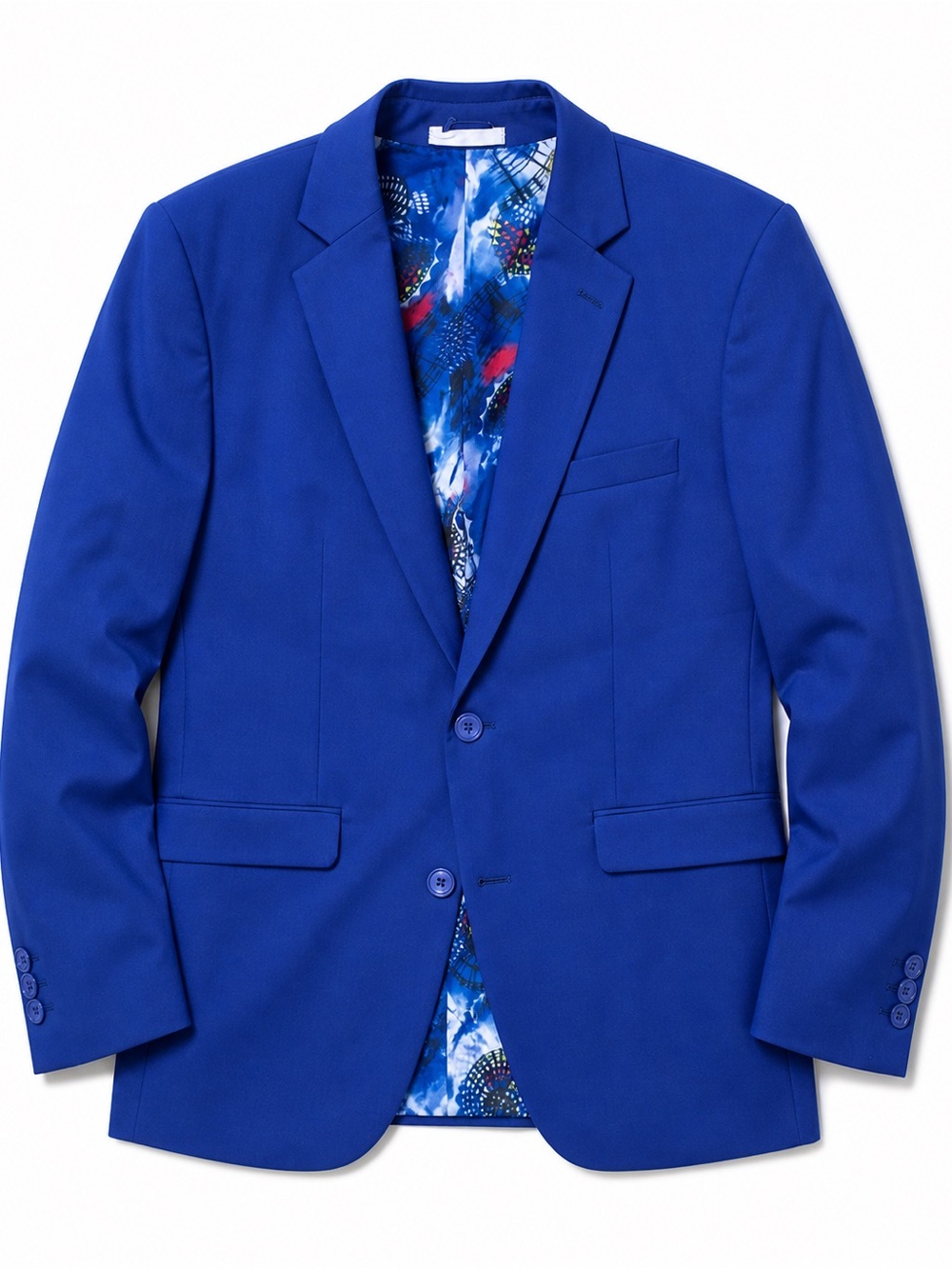 Suslo Couture Blue Blazer 42L Slim Fit Men’s Suit Jacket Royal Blue Designer